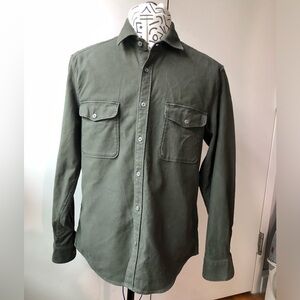 REISS Men’s Olive Green Button-Up Shirt